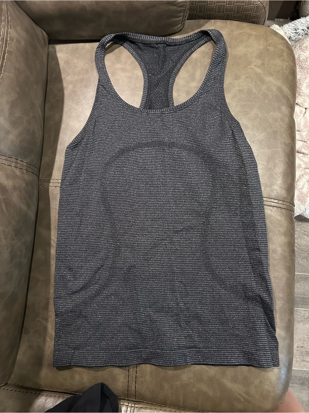lululemon athletica Charcoal Striped Racerback Tank